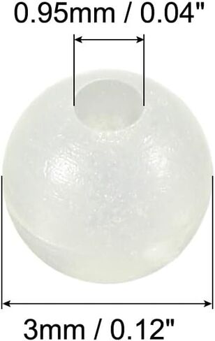 3mm Luminous Fishing Beads, 200 Pieces Plastic Glow Fishing Bait Eggs Rig Bead Tackle Tool Round, White in Kuwait