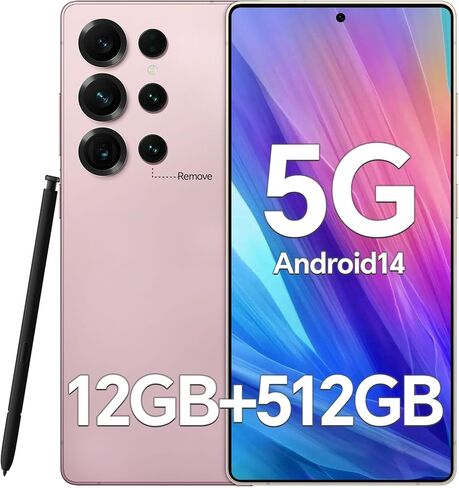 هواتف غير مقفلة F25 قلم مدمج، 12 جيجابايت + 512 جيجابايت (قابلة للتوسيع إلى 1 تيرابايت) هاتف خلوي غير مقفل، هاتف ذكي يعمل بنظام Android 14.0، بطارية طويلة 5000 مللي أمبير في الساعة، كاميرا 48+108 ميجابكسل، شاشة 6.9 بوصة عالية الدقة، بطاقة SIM مزدوجة/معرف  in Kuwait