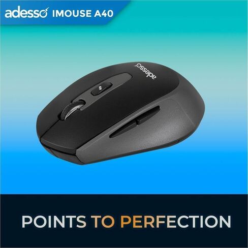ماوس Adesso iMouse A40 اللاسلكي، بلوتوث ووضع مزدوج 2.4 جيجا هرتز مع مستقبل USB-C، مفتاح التشغيل السريع Copilot AI، مفاتيح النقر الهادئ، 3 مستويات DPI (1000/1600/2400)، 6 أزرار لنظام التشغيل Windows وMac in Kuwait