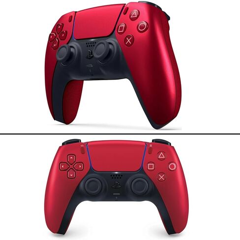 PremGear DualSense Wireless Controller (Volcanic Red) Compatible with PlayStation 5 (PS5) Bundled ThumbSticks (2 pack: 1 High-Rise, 1 Mid-Rise), 6ft USB Charging Cable, Wall Adapter & Cloth in Kuwait