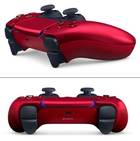 PremGear DualSense Wireless Controller (Volcanic Red) Compatible with PlayStation 5 (PS5) Bundled ThumbSticks (2 pack: 1 High-Rise, 1 Mid-Rise), 6ft USB Charging Cable, Wall Adapter & Cloth in Kuwait
