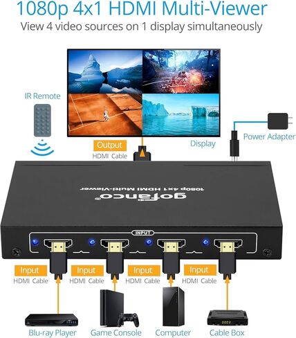 gofanco USB3.0 HDMI Video Capture + 4x1 HDMI Multi Viewer- 1080p in Kuwait