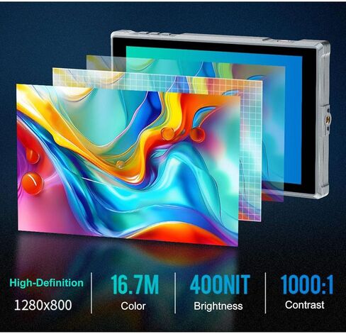 شاشة Dpofirs FW759 PRO 7 بوصة DSLR للكاميرا الميدانية، شاشة لمس بزاوية عرض واسعة للغاية 178 بوصة، مدخل HDMI 4K، فتحات 1/4 بوصة، خفيفة الوزن in Kuwait