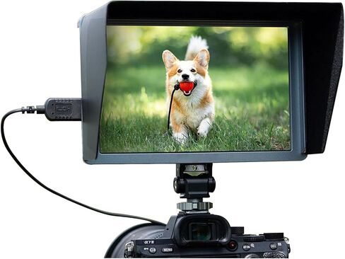 شاشة Dpofirs FW759 PRO 7 بوصة DSLR للكاميرا الميدانية، شاشة لمس بزاوية عرض واسعة للغاية 178 بوصة، مدخل HDMI 4K، فتحات 1/4 بوصة، خفيفة الوزن in Kuwait