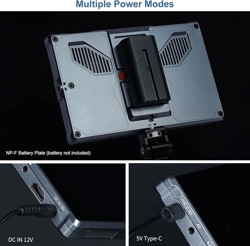 شاشة Dpofirs FW759 PRO 7 بوصة DSLR للكاميرا الميدانية، شاشة لمس بزاوية عرض واسعة للغاية 178 بوصة، مدخل HDMI 4K، فتحات 1/4 بوصة، خفيفة الوزن in Kuwait