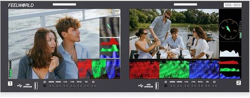 FEELWORLD FRM1001G شاشة مزدوجة 10.1 بوصة 4RU 12G SDI Rackmount مع رسم بياني لناقل الشكل الموجي لون كاذب ثلاثي الأبعاد LUT إيثرنت جهاز التحكم عن بعد لإنتاج OB Van/Studio in Kuwait