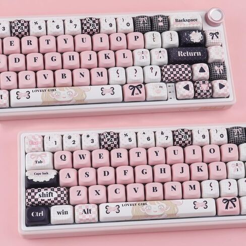Sunzit PBT Keycaps-Plaid Girl MOA Keycap، 132 مفتاحًا أغطية مفاتيح لوحة المفاتيح المخصصة 60 65 75 100 بالمائة، غطاء مفاتيح التسامي الصبغي، مجموعة أغطية مفاتيح للوحة المفاتيح الميكانيكية MX Switches in Kuwait