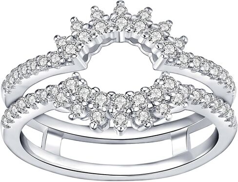 Newshe Ring Enhancer for Engagement Rings Sterling Silver Curved Wedding Band for Women 5A Cz Eternity Size 5-10 in Saudi Arabia