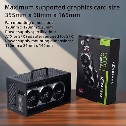 External GPU Enclosure for MK-L19 eGPU, Aluminum & Iron & Acrylic Chassis Only (No PCB/Motherboard Included), Only Compatible with MK-L19 Motherboard in Kuwait