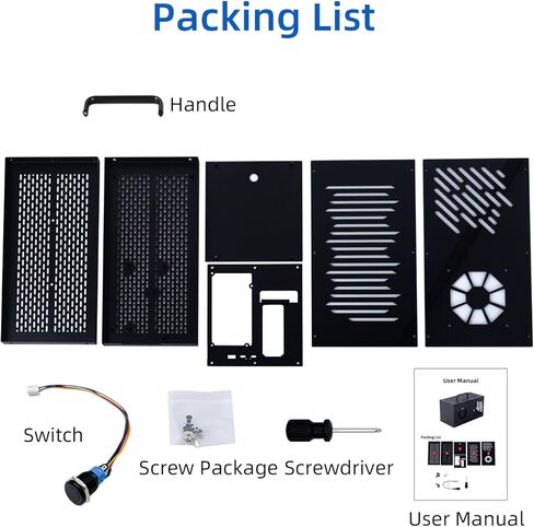 External GPU Enclosure for MK-L19 eGPU, Aluminum & Iron & Acrylic Chassis Only (No PCB/Motherboard Included), Only Compatible with MK-L19 Motherboard in Kuwait