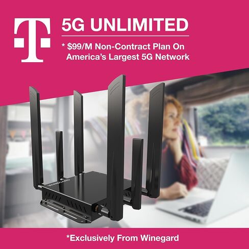 Winegard Basestation 5G BS‑5G01 محور ذكي داخلي 5G - متوافق مع شبكة WiFi إيثرنت Starlink ثنائية النطاق عالية السرعة - اتصال RV متعدد الحاملات - التحكم في مستشعر GPS in Kuwait