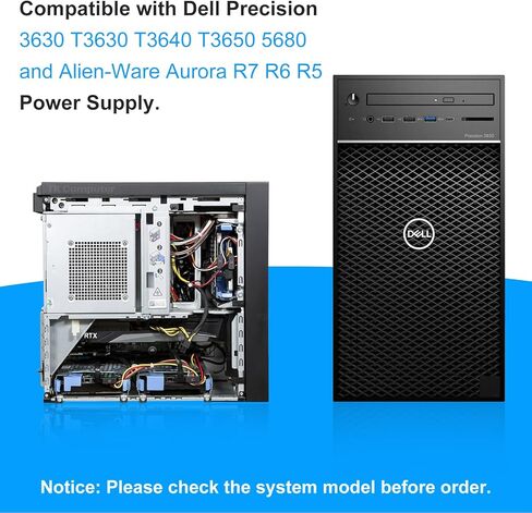 ترقية D460EGM-00 D460AM-03 AC460AM-01 0FFD6 460W مزود طاقة HU460AM-01 PSU متوافق مع Dell Precision 3630 T3630 5680 T3640 T3650 Alien-Ware Aurora R7 R6 R5،DPS-460DB-18 A in Kuwait