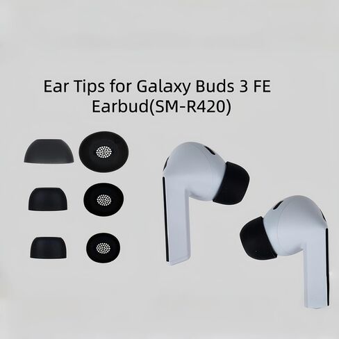 Ear Tips for Galaxy Buds 3 FE Eartips Earbud(SM-R420),3Pairs Silicone Replacement Eartips with Dust Shield Compatible with Samsung Galaxy Buds 3 FE (2025) True Wireless Earbuds,Fits Charging Case in Kuwait