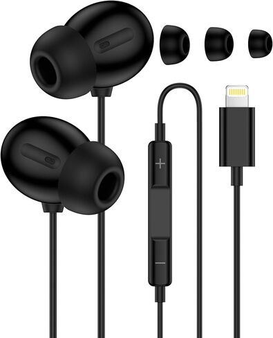 سماعات أذن سلكية لسماعات iPhone مع موصل Lightning، [معتمدة من Apple MFi] سماعات أذن سلكية بخاصية إلغاء الضوضاء سماعات أذن Apple سلكية لهاتف iPhone 14/14Pro Max/13/13Pro/12/12 Pro/11/XR/8 in Kuwait