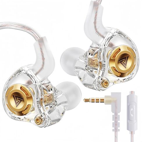 HJX QKZ AK6 SRS Wired IEM for Gaming Earbuds with MIC, in Ear Monitor Headphones, Deep Bass Sound, 1DD 11mm Dynamic Driver, IEM for Music Video Calling (Black) in Kuwait