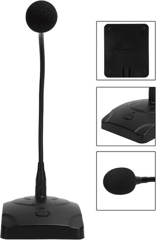 ciciglow Capacitive Gooseneck Desktop Microphone with Adjustable Metal Hose, Wired Conference Microphone for Karaoke, 3-pin XLR Base Interface, 5m Audio Cable, Suitable for Voice Recording in Kuwait