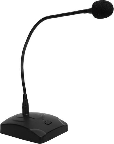 ciciglow Capacitive Gooseneck Desktop Microphone with Adjustable Metal Hose, Wired Conference Microphone for Karaoke, 3-pin XLR Base Interface, 5m Audio Cable, Suitable for Voice Recording in Kuwait