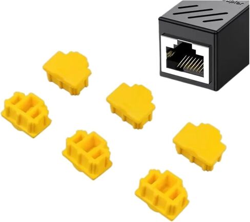 RJ45 Dust Plug 500 Pieces Network Cable Crystal Connector Silicone Protective Cover Yellow Red Black Red in Kuwait