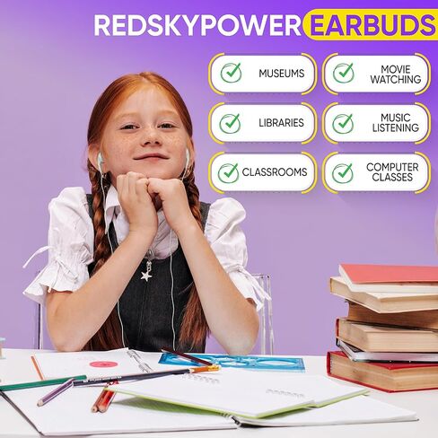 10 Pack Bulk Wired Earphones, In Ear Earbud Headphones with 3.5mm Jack, 4ft Tangle Free Cable, Comfortable Fit, Affordable and Cost Effective, Ideal for School Classroom Testing Students, Mix in Kuwait