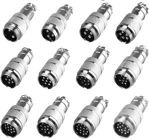 5pcs GX12 GX16 GX20 2 3 4 5 6 7 8 9 10Pin Male Female Butting Wire Cable Circular Aviation Socket Plug Panel Connector(GX20 Docking Male,5P) in Kuwait