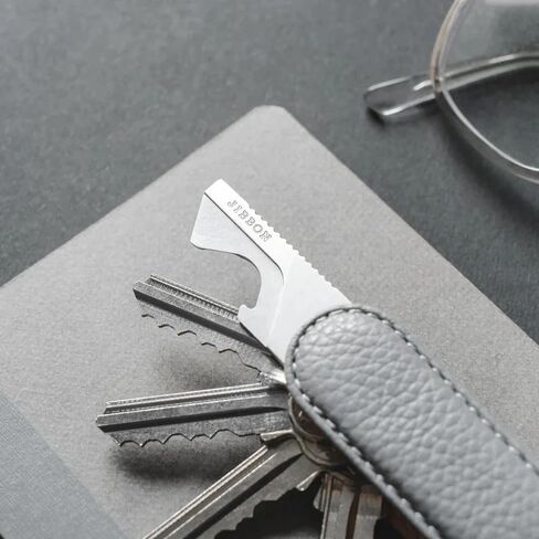Jibbon Multifunctional EDC Keychain Multitool - Stainless Steel 5-in-1 Key Organiser Tool, Keyring Bottle Opener, Box Cutter - Only 2.5 mm thick for Effortless Portability and Pocket organiser … in Kuwait
