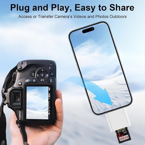 لهاتف Samsung Galaxy S26 S26+ Plus Ultra، محول كاميرا رقمية لقارئ بطاقة SD - USB 3.0 سريع السرعة، SD، فتحة بطاقة مزدوجة Micro SD، نقل بطاقة USB C إلى TF SD لهاتف Samsung S25 S25+ FE S24 S23 S22 S21 in Kuwait