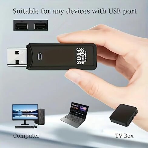 1Pc 2-in-1 USB 3.0 Card Reader, 5Gbps High-Speed Adapter for SD/MMC/RS-MMC/UHS-I Cards, PVC, Compatible with PC and Camera Storage, Micro Sd Card to USB Adapter in Kuwait