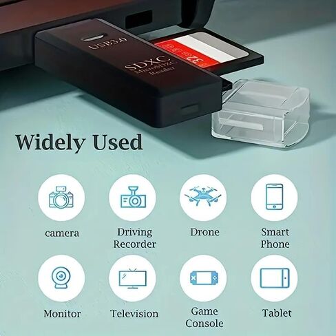 1Pc 2-in-1 USB 3.0 Card Reader, 5Gbps High-Speed Adapter for SD/MMC/RS-MMC/UHS-I Cards, PVC, Compatible with PC and Camera Storage, Micro Sd Card to USB Adapter in Kuwait