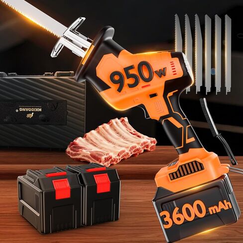 950W Brushless Motor Electric Meat and Bone Saw, with（2 × 3600mAh Battery 6 Upgraded Blades）Handheld Butchering Tool - Home Butcher Saw Kit with 1 toolbox in Kuwait