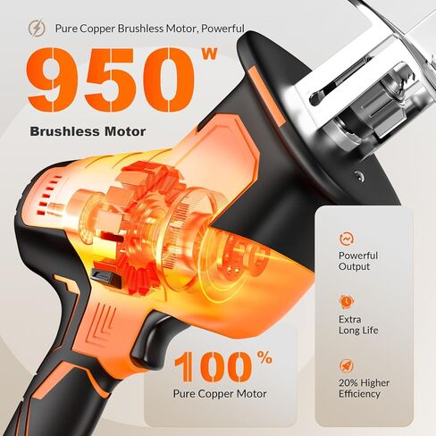 950W Brushless Motor Electric Meat and Bone Saw, with（2 × 3600mAh Battery 6 Upgraded Blades）Handheld Butchering Tool - Home Butcher Saw Kit with 1 toolbox in Kuwait