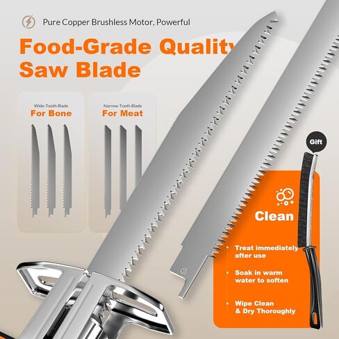 950W Brushless Motor Electric Meat and Bone Saw, with（2 × 3600mAh Battery 6 Upgraded Blades）Handheld Butchering Tool - Home Butcher Saw Kit with 1 toolbox in Kuwait