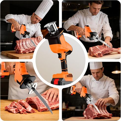 950W Brushless Motor Electric Meat and Bone Saw, with（2 × 3600mAh Battery 6 Upgraded Blades）Handheld Butchering Tool - Home Butcher Saw Kit with 1 toolbox in Kuwait