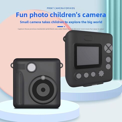 Haofy Instant Print Camera for Kids Thermal Printing 1080P Video Digital Camera Birthday Gift Portable Travel Toy Black in Kuwait