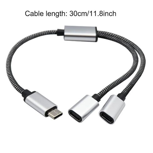 كابل تمديد محول محول الفاصل USB C ذكر إلى أنثى مزدوج لنقل البيانات، مناسب لمحركات أقراص فلاش USB وكابلات البيانات ولوحات المفاتيح والفئران in Kuwait