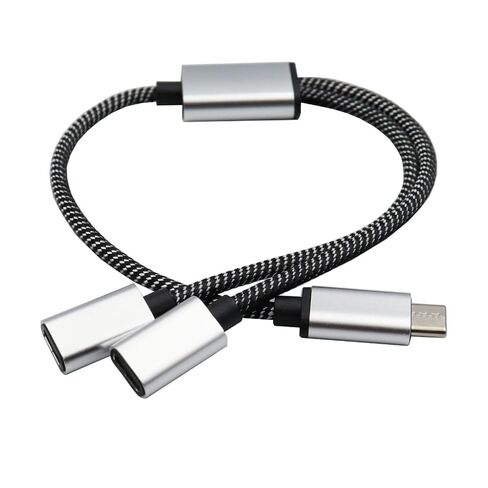 كابل تمديد محول محول الفاصل USB C ذكر إلى أنثى مزدوج لنقل البيانات، مناسب لمحركات أقراص فلاش USB وكابلات البيانات ولوحات المفاتيح والفئران in Kuwait
