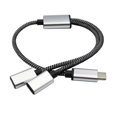 كابل تمديد محول محول الفاصل USB C ذكر إلى أنثى مزدوج لنقل البيانات، مناسب لمحركات أقراص فلاش USB وكابلات البيانات ولوحات المفاتيح والفئران in Kuwait
