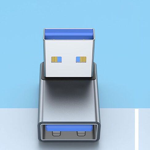 USB ذكر إلى أنثى 90 درجة محول التمديد الأيمن USB موصل تصاعدي لمزامنة البيانات لمروحة الكمبيوتر المحمول in Kuwait