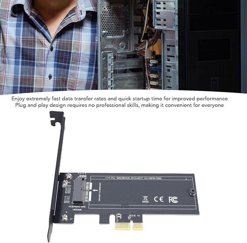 LICAEVEY 12+16 Pin SSD to M.2 Key M PCIE 1X Adapter Card, Plug and Play for Pro 2013-2017 Laptop, with PCIE 4.0 Interface and Support for Win 10 11 Systems in Kuwait