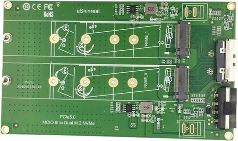 محول MCIO X8 إلى 2 M.2 Gen5 NVMe SSD PCIe5.0 in Kuwait