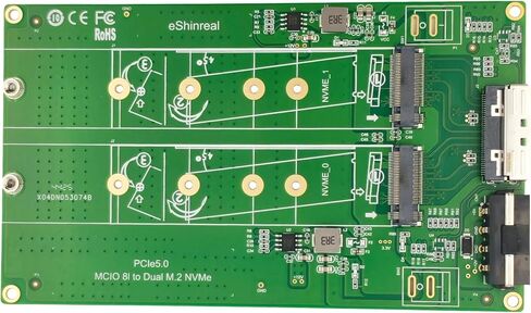 محول MCIO X8 إلى 2 M.2 Gen5 NVMe SSD PCIe5.0 in Kuwait