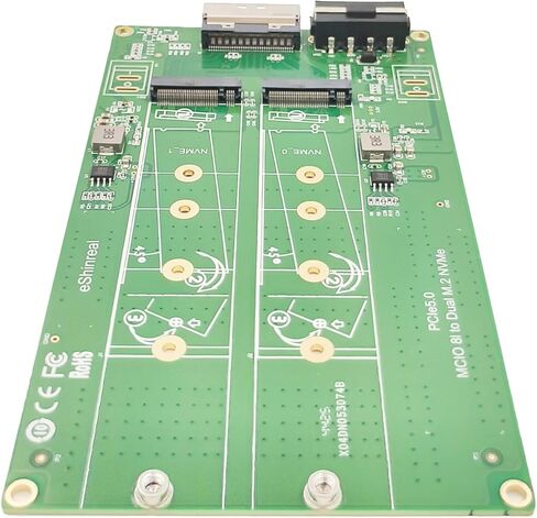 محول MCIO X8 إلى 2 M.2 Gen5 NVMe SSD PCIe5.0 in Kuwait