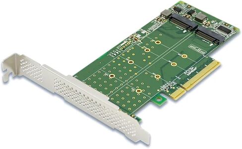 بطاقة توسيع محول PCIe X8 إلى "Dual M.2 M Key NVMe" يحتاج BIOS للوحة الأم إلى ضبط تشعب PCIe. in Kuwait