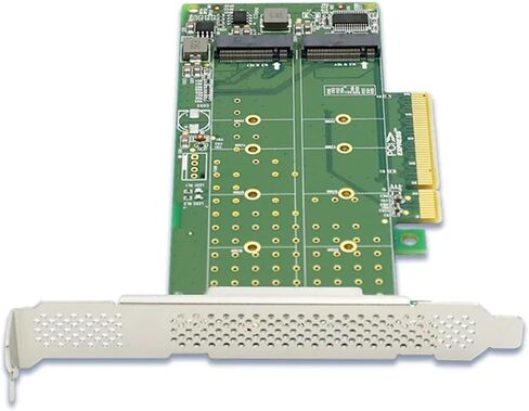 بطاقة توسيع محول PCIe X8 إلى "Dual M.2 M Key NVMe" يحتاج BIOS للوحة الأم إلى ضبط تشعب PCIe. in Kuwait