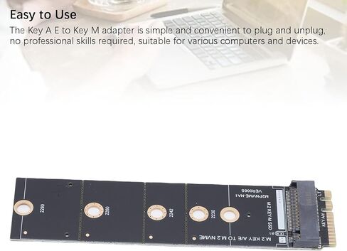محول M2 Key A E إلى M2 NVME، محول NGFF Key A E إلى M مع مؤشر LED، لبطاقة لاسلكية 7260 8260 9260 وSSD 2230 2242 2260 2280 in Kuwait