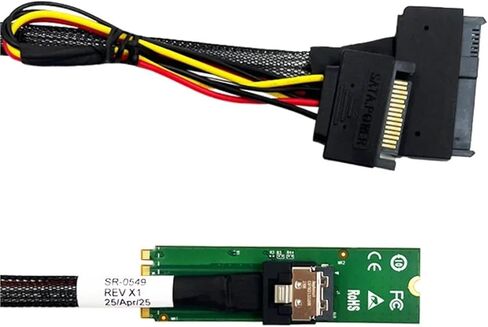 محول M.2 PCIe 5.0 إلى MCIO X4 (2280) -XIC 24MC مع كابل MCIO إلى U.2 (0.7 متر) in Kuwait