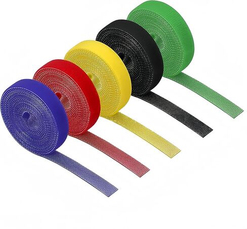 5PCS Reusable Hook and Loop Cable Ties Multi Color Durable Adjustable Straps for Home Office Travel Electronics, Colorful in Kuwait
