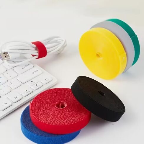 5PCS Reusable Hook and Loop Cable Ties Multi Color Durable Adjustable Straps for Home Office Travel Electronics, Colorful in Kuwait