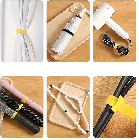 5PCS Reusable Hook and Loop Cable Ties Multi Color Durable Adjustable Straps for Home Office Travel Electronics, Colorful in Kuwait