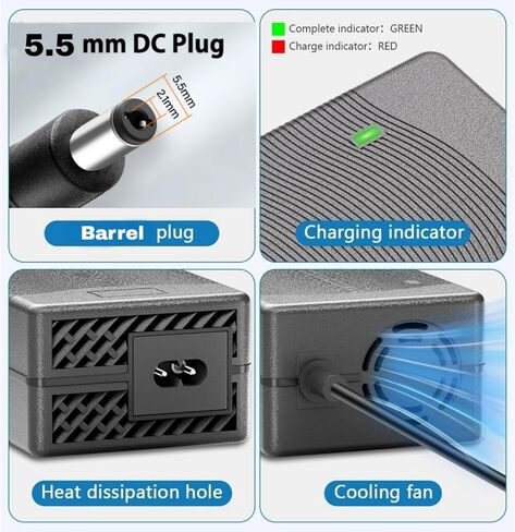 54.6V 3A Fast Charger Universal 48V Battery for Tuttio Soleil01/ Soleil 01 Electric, AMYET EB26 V9 G60, iScooter IX3 IX4 IX5S, Lectric XP, Ecotric Hiboy Gotrax Rad Power HeyBik-e Evercross VIVI in Kuwait