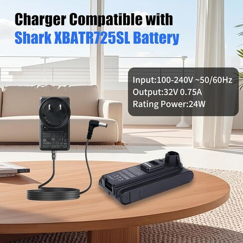 شاحن بطارية 32 فولت لبطارية Shark XBATR725SL 25.2 فولت، بديل لبطارية Shark XBATR725SL سلك شحن مزود الطاقة in Kuwait
